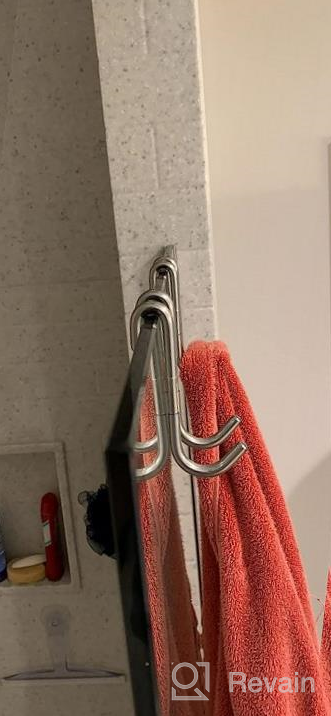 img 1 attached to Black Frameless Glass Shower Door Towel Hooks (2-Pack) By Simtive - Squeegee Hanger For Bathroom Doors. review by Richard Gaines