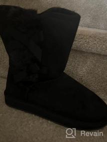 img 6 attached to Women'S Mid-Calf Winter Snow Boots With Side Bows, Suede Upper, Size 6-11