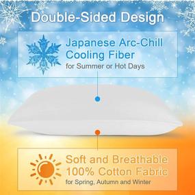img 3 attached to Elegear Cooling Pillow Cases For Hot Sleepers, Japanese Q-Max 0.45 Cooling Pillowcases, Both Sides[Cooling/Cotton], Breathable Soft Pillowcase For Hair And Skin, Set Of 2-White (Standard (20" X 26"))
