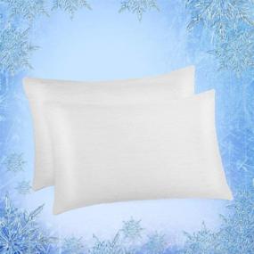img 4 attached to Elegear Cooling Pillow Cases For Hot Sleepers, Japanese Q-Max 0.45 Cooling Pillowcases, Both Sides[Cooling/Cotton], Breathable Soft Pillowcase For Hair And Skin, Set Of 2-White (Standard (20" X 26"))