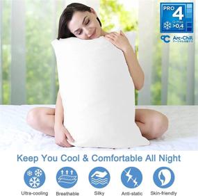 img 2 attached to Elegear Cooling Pillow Cases For Hot Sleepers, Japanese Q-Max 0.45 Cooling Pillowcases, Both Sides[Cooling/Cotton], Breathable Soft Pillowcase For Hair And Skin, Set Of 2-White (Standard (20" X 26"))