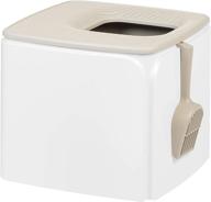 🐱 iris usa premium top entry cat litter box prcl-sq in elegant white: the perfect solution for cats' waste management logo