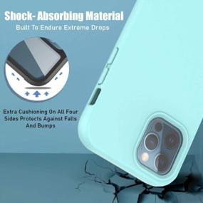 img 2 attached to Apple IPhone 12 6.1" Case Protective Cover With Precise Cut Outs, Soft TPU & Rugged PC, Anti-Scratch, Dust Proof & Shockproof - Light Blue