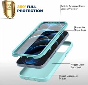 img 3 attached to Apple IPhone 12 6.1" Case Protective Cover With Precise Cut Outs, Soft TPU & Rugged PC, Anti-Scratch, Dust Proof & Shockproof - Light Blue