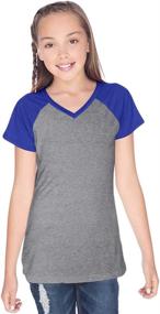 img 1 attached to Kavio Jersey Contrast Raglan Sleeve Girls' Clothing ~ Tops, Tees & Blouses