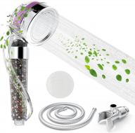 mineral stream shower head w/ hose, inaya high pressure multistage shower head filter w/ balm for hard water softener remove chlorine, best vitamin c filtered showerhead with cotton filter (lavender) logo