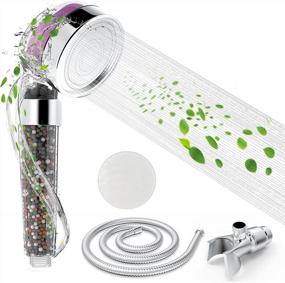 img 4 attached to Mineral Stream Shower Head W/ Hose, INAYA High Pressure Multistage Shower Head Filter W/ Balm For Hard Water Softener Remove Chlorine, Best Vitamin C Filtered Showerhead With Cotton Filter (Lavender)