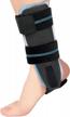 adjustable rigid velpeau ankle brace with gel pads for women and men - ideal for sprains, tendonitis, post-op cast support and injury protection - large, right foot logo