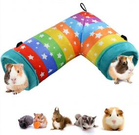 img 4 attached to 2-In-1 Guinea Pig Hanging Tunnel Hideout - Cozy Bed Nest, Toys & Accessories For Ferret Rat Hamster Squirrel Chinchilla Sugar Glider