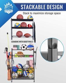 img 1 attached to Organize Your Sports Gear & Toys With Mythinglogic Garage Ball Storage Cart!