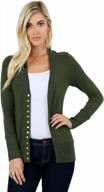 stay stylish and cozy with our long sleeve knit cardigans for women - perfect for regular and plus sizes with snap button closure logo
