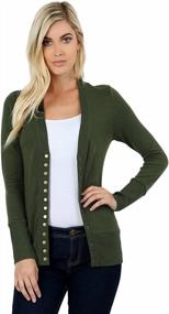 img 3 attached to Stay Stylish And Cozy With Our Long Sleeve Knit Cardigans For Women - Perfect For Regular And Plus Sizes With Snap Button Closure