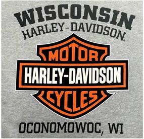 img 1 attached to 👕 Harley-Davidson Men's Tee - Distressed Bar & Shield T-Shirt in Gray (30296597)