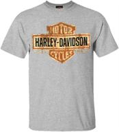 👕 harley-davidson men's tee - distressed bar & shield t-shirt in gray (30296597) logo