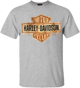 img 2 attached to 👕 Harley-Davidson Men's Tee - Distressed Bar & Shield T-Shirt in Gray (30296597)