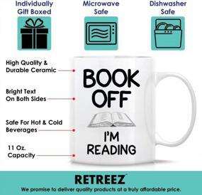 img 2 attached to Retreez Bookworm Reader Mug - Funny Ceramic Coffee Cup For Book Lovers - Perfect Birthday Gift For Friends, Coworkers, Siblings, Dad Or Mom