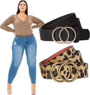 jasgood double women leather ladies women's accessories ~ belts logo