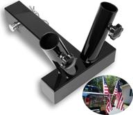 🏁 elonn dual flag pole holder for 2" hitches - compatible with jeep, suv, rv, pickup, truck, camper, trailer. includes anti-wobble screws and angled design logo