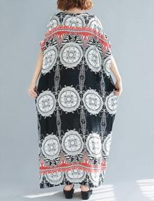 img 2 attached to Women'S Boho Printed V-Neck Maxi Dress: Stylish Loungewear By Flygo!
