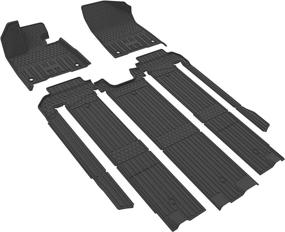 img 4 attached to 🚗 Custom Fit Black All Weather TPE Floor Mats for Toyota Sienna (2021-2022) 7 Seat - 1st, 2nd, and 3rd Row Car Liners (Not Suitable for 8 Seat)