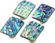 set of 4 abalone shell cabinet knobs - rectangle stone pulls handle for dresser drawer cupboard furniture decor - includes screws, perfect for home decoration by mookaitedecor logo