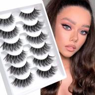 get that natural look with veleasha clear band false eyelashes - 6 pairs pack of invisible wispy lashes logo