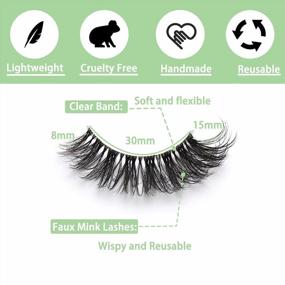 img 2 attached to Get That Natural Look With Veleasha Clear Band False Eyelashes - 6 Pairs Pack Of Invisible Wispy Lashes