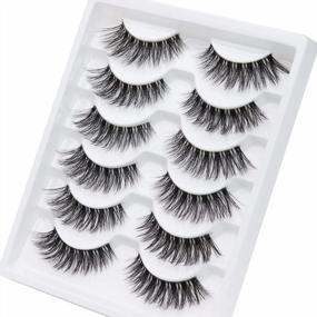 img 1 attached to Get That Natural Look With Veleasha Clear Band False Eyelashes - 6 Pairs Pack Of Invisible Wispy Lashes