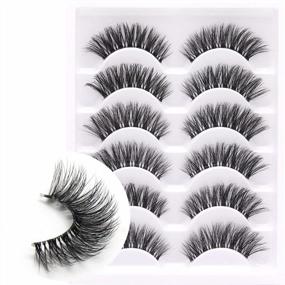 img 3 attached to Get That Natural Look With Veleasha Clear Band False Eyelashes - 6 Pairs Pack Of Invisible Wispy Lashes