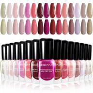 15-piece set of non-toxic morovan quick-dry nail polish in trendy pink shades for diy nail art manicure at home or salon logo