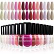 15-piece set of non-toxic morovan quick-dry nail polish in trendy pink shades for diy nail art manicure at home or salon logo
