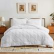 sleep in comfort with puredown® pinch pleat down alternative 3-piece comforter set - full/queen white logo