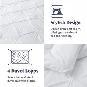 img 1 attached to Sleep In Comfort With Puredown® Pinch Pleat Down Alternative 3-Piece Comforter Set - Full/Queen White