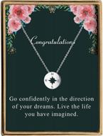 ожерелье с подвеской в ​​виде изящного компаса из стерлингового серебра 925 пробы: идеальный подарок на выпускной для нее! логотип