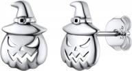серьги-гвоздики в готическом стиле из стерлингового серебра для хэллоуина - мужские и женские серьги в виде головы скелета 925 пробы логотип