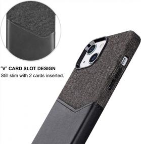 img 2 attached to Защитный и стильный: хлопковый мини-чехол Lopie'S Sea Island для iPhone 13 с улучшенной защитой камеры и тонким бумажником черного цвета