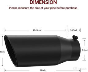 img 3 attached to 🚛 IFOKA 3.5 Inch Diesel Exhaust Tip - Black Coated Finish, Stainless Steel Rolled Edge - Ideal for Truck Tailpipe