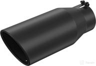 🚛 ifoka 3.5 inch diesel exhaust tip - black coated finish, stainless steel rolled edge - ideal for truck tailpipe logo