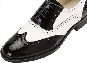 img 1 attached to U-Lite Women'S Perforated Lace-Up Wingtip Close Front Leather Flat Oxfords Vintage Oxford Shoes