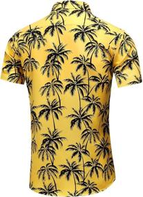 img 3 attached to Premium Medium Men's Hawaiian Button Down Shirt by LEFTGU - Best in Printed Clothing