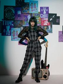 img 2 attached to High-Waisted Plaid Pinafore Jumpsuit With Pocket Straps For Women By WDIRARA - Perfect For Casual Wear