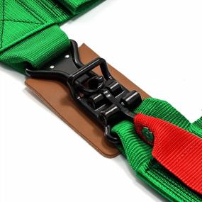img 2 attached to ModifyStreet 1 X Universal H-Style Racing Seat Belt Green 3" STRAPS 4-Point Harness 1PC