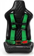 modifystreet 1 x universal h-style racing seat belt green 3" straps 4-point harness 1pc logo