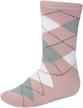 tiemart boys' blush pink and gray argyle socks 1 logo