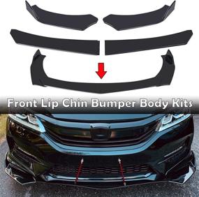 img 3 attached to Universal Black PP Front Bumper Lip Spoiler Wing for Honda Audi Ford Golf Dodge BMW Chevrolet Toyota Mustang Tesla