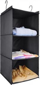 img 4 attached to Maximize Space And Organization With DonYeco 3-Shelf Hanging Closet Organizer - Easy Mount Foldable Wardrobe Storage For Clothes, Shoes, Accessories And More!