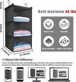 img 3 attached to Maximize Space And Organization With DonYeco 3-Shelf Hanging Closet Organizer - Easy Mount Foldable Wardrobe Storage For Clothes, Shoes, Accessories And More!