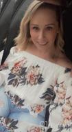 картинка 1 прикреплена к отзыву Hibluco Womens Off Shoulder Tops Sexy Floral Print Crop Tops Summer Blouses T-Shirt от Robert Smith