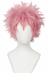 img 4 attached to Pink Hero Cosplay Wig - Short Curly Halloween Costume Wig By Linfairy