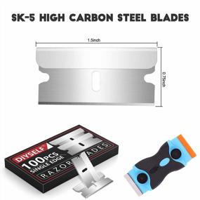 img 2 attached to 100 Pack Single Edge Razor Blades For Decal, Sticker, Label, Caulk And Paint Removal - Flat Scraper Straight Blade DIYSELF
